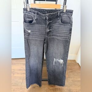 Kut From The Kloth - Distressed Charcoal Wide Leg Jeans